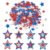 ReliThick 300pcs Red Blue Sliver Star Foam Stickers Glitter Patriotic Star Self-Adhesive 4 Sizes for Labor Day DIY Scrapbook Cards Gifts Party Favor