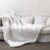 Rengue Pure Wool Small Blanket 50x50cm, Lightweight Handmade Knit Throw for Airplane Car Travel, Armchair Lap Cover for Elderly, Portable Winter Foot Warmer (White #93)