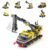 Rescue Construction Truck Building Blocks Set – 7 in 1 Engineering Vehicle Toy with Rotating Crane Arm, Rolling Wheels | STEM Educational Gift for Kids Ages 6-12 | Fire Truck & Emergency Playset