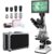 Research-Grade Lab Trinocular Compound Microscope for Adults with 40X-2500X Magnification, 7” LCD Screen, Thermostat Mechanical Stage, Built-in 5MP Camera for Laboratory School (White)