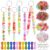 Resholder 604 Pcs DIY Beadable Keychain Making Kit Bag Charm Beads Kit Include Waxed Cord Metal Key Rings Beads for Back to School First Day of School Gifts Keychain Backpack Bracelets Party Supplies