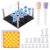 Resin Chess Set Mold with 1Pack Chess Piece Holder, 16 Pieces Full Size 3D Silicone Chess Molds 1 Chessboard Mold for Epoxy Resin Casting, DIY Chess Board Game and Home Decoration Family Party