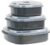 Reston Lloyd Nesting Microwave Containers, Set of 3, Adjustable Steam Vents, Airtight, Meal Prep, Durable BPA-Free Plastic- Freezer & Dishwasher Safe, Cookware & Food Storage, Anyday Cookware, Gray