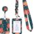 Retractable ID Badge Holder with Floral Lanyard, Breakaway Safety Buckle for Teachers, Office Staff, Complete 3-Piece Set Includes Reel, Sleeve, Neck Strap.
