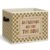 Retro Checkered Storage Bin, Quote Toy Chest with Reinforced Handles