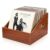 Retro Vinyl Record Storage Crate for 60+ Records Collection Display