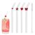 Reusable Glass Straws with Decorative Bear Charms, 8 inch, Set of 4 with Cleaning Brush