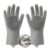 Reusable Rubber Silicone Dishwashing Gloves for Kitchen, Grey