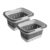 RGI Home Multipurpose Storage Caddy Set – 2 Portable Collapsible Storage Basket Totes with Handles, for Shower, Bathroom, Kitchen, College Dorm, Set of 2 Organizer Caddies, Gray