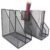 RHONZHAO 2 Set Desk Organizers, Metal Desk Magazine File Holder and 1 Pen Holder, 2 Compartments Mesh File Holder, Mesh Desktop Organizer and Storage,Black