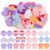 Rhoxshy 24 Pcs Glitter Seamless Toddler Hair Ties for Girls Baby Hair Ties with Cute Flower Elastic Scrunchies, Soft Ponytail Holders for Thick Fine Curly Hair
