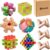 RICHOOSE Wooden Brain Teaser Puzzles for Adults, 6PCS Coffee Table Puzzle Games with Display Stands, Challenging 3D Wood Puzzles for Teens to Seniors, Birthday Christmas Party Gifts