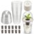 RimCereal 12 Pack 3.54 in Clear Hydroponic Nursery Kit with Humidity Dome Transparent Plant Starter Hydroponic Pots for Seed Starting Gardening Flower Plant Pots Germination Nursery Pot