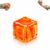 Ripple Ice Cube Squeeze Toy, 3.5cm/1.38in Slow Rising Sensory Cube for Kids Ages 3+ & Adults, Soft Malt Sugar-Filled Squishy Toy for Desk, Travel & Everyday Play(Orange)