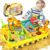 RISUNTOY Construction Sand Kit with Foldable Sandbox Case – 1.1lbs Sensory Play Sand, 4 Alloy Trucks & Molds – Mess-Free Travel Beach Toys for Toddlers 3-5, Portable Dry-Wet Separation Design