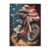 RMYRHQ Classic Retro Motocross Jump Graphic Bald Eagle Flag Superhero Art Wooden Puzzles for Adults 500 Pieces Patriotic Street Print Puzzle Ideal for Biker Collectors Birthday