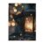 RMYRHQ Fluffy Tiny Black Kitten Beside Vintage Glowing Iron Lantern Firefly Lights Wooden Puzzles for Adults 500 Pieces Cozy Magical Autumn Puzzle Perfect for Pet Lovers Birthday