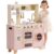 ROBOTIME Kids Play Kitchen, Modern Wooden Toy Kitchen with Ice Maker, Coffee Maker, Oven, Microwave, Toaster, Stove, Dishwasher & Sink, Ultimate Kids Kitchen Playset for Ages 3+