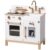 ROBOTIME Play Kitchen for Toddlers, Wooden Kids Play Kitchen Playset with Real Lights & Sounds/Ice Cube Dispenser, Pretend Play Montessori Toy Kitchen, Gift for Ages 3+