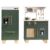 ROBOTIME Play Kitchen/Wooden Toy Fridge – Play Kitchen Set with Accessories, Wooden Kids Kitchen Play Set, Toy Kitchen Set for Kids Age 3 4 5 6 7 (Vintage Green)