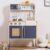 ROBOTIME Wooden Play Kitchen, Kids & Toddlers Kitchen Playset, Kids Play Kitchen Pretend Play Set with Lights & Sounds, Toy Kitchen for Ages 3+ (Blue)