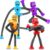 Robot Sensory Travel Roadtrip Toys 4Pcs for Toddlers Kid Boy Year Old Ages 3 4 5 6 7 8 9,Airplane Activities Suction Autism Pop Tube Fidget Toys Autistic Stocking Easter Basket Stuffer Valentine Gift