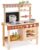 ROBUD Mud Kitchen for Kids Outdoor, BBQ Grill Solid Wood Outdoor Play Kitchen, Green Kids Mud Kitchen with Working Water Tap, Blackboard, Garden Sink, Monteeori Toys for Children Ages 3+, WH009