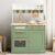 ROBUD Wooden Play Kitchen Set for Kids, Pretend Play Kitchen Toy Set with Golden Faucet, Sink, Oven, Stove, Cabinet, Vintage Style, Gift for Boys & Girls Ages 3+ (Green)