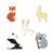 ROFARSO Origami/Paper-Folding Animal Enamel Lapel Pin Set Cartoon Fox Rabbit Dog Panda Koala Enamel Pin, Accessory for Backpacks Clothing Bags Hats Shirts (5piccs pin set)