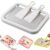Rolled Ice Cream Maker, Stainless Steel Instant Freeze Tray Kit with 2 Scrapers, DIY Homemade Gelato Sorbet Frozen Yogurt Plate for Family Party Kids Adults (White)