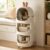 Rolling Bathroom Organizer with Lockable Wheels, 3-Tier Storage Shelf with Dustproof Top Bin, Mobile Organizer Cart for Skincare, Cosmetics, Toiletries, Laundry Room, Bedroom & Bathroom