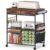 Rolling Craft Cart with 16 Vinyl Roll Holders, Craft Workstation Table with Drawers & Storage, Mobile Craft Cart Compatible with Cricut Machines, with Hooks & Shelves for Craft Room, Home, DIY (Brown)