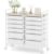 Rolling Storage Cart with 12 Drawers, Wooden Tabletop Utility Cart for Craft Storage, Art Supply Storage & Home Office Organization, Teacher Cart with Wheels for Classroom, School (White)