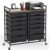 Rolling Storage Cart with 12 Drawers, Wooden Tabletop Utility Cart for Craft Storage, Art Supply Storage & Home Office Organization, Teacher Cart with Wheels for Classroom, School (Black)