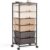 Rolling Storage Cart with 6 Drawers and Wooden Tabletop, Lockable Wheels Utility Cart for Art Studios, Office Supplies & Craft Room Organization (Brown)