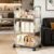 Rolling Storage Cart with Wheels, Mobile Organizer for Kitchen, Bathroom, Living Room, Office, Clear Utility Cart for Easy Organization and Storage