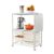 Rolling Utility Storage Cart with 5 Drawers and Folding Side Panel, 33.6″ Tall Mobile Kitchen Organizer Rack, Versatile Service Cart for Home Office, Dorm, and Kitchen, White