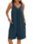 Rompers for Women V Neck Sleeveless Loose Fit with Pockets for Summer Wear (Blue,S)