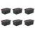 ROOK UNLIMITED Industrial Storage Bin,15 Gallon Rugged Plastic Tote with Latch Lid, Black, 6 Pack