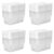 ROOK UNLIMITED Set of (10) Small Storage Bin, 6 Quart Clear Plastic Storage Container with Snap-On Lid, White, 4 Pack