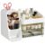 Roriori Makeup Organizer with Drawers, Large Capacity Vanity Storage Box with Brush Holders, Desk Countertop Cosmetic Organizer Case for Skincare, Perfumes, Jewelry, Office Supplies