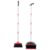 RORPOIR Foldable Broom and Dustpan Set with Long Handle, Upright Standing Dustpan with Self-Cleaning Teeth, Extra Wide Plastic and Stainless Steel Design for Efficient Sweeping of Water