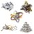 RoseFlower 5 pcs IQ Test Puzzle Brain Teaser Metal Wire Puzzles Mind Game Educational Toys High Difficulty Disentanglement Unlock Interlock Game Magics Toy for Kids Adults Challenge Interlock Toy