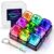 Rostonyza 9-in-1 Glow Keyboard Fidget Toy, Fidget Clicker Keyboard Fidget Keychain with LED Light, Button Fidget Gifts for Adults, Boost Focus & Calm Anxiety at Work, Travel (Transparent Black)