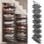 Rotating Shoe Rack Organizer Tower,Pull-Out Shoe Rack Organizer for Closet Shoe Cabinet,Adjustable Height Retractable Metal Stackable Shoe Racks for Small Bedroom Closet(9Tier/H125-137cm, Black)