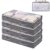 ROTORS Under Bed Storage Containers, Foldable Bins with Clear Lids, Stackable Zippered Storage for Clothes Shoes Blankets, for Bedroom Dorm Home (Gray-4 pcs)