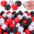 RoundFunny 100 Pcs Foam Dice Stress Ball 1.57 Inch Fake Soft Slow Dot Stress Anxiety Relief Dice Toys for Kids Adults Board Game Casino Decoration Party Toy Favors Supplies (Black,White and Red)
