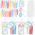 RoundFunny 24 Sets Jumbo Sidewalk Chalk Set 98 Pcs Large Chalk Kit with Fun Gift Birthday Cards Non Toxic Washable Street End of the Year Gift for Birthday Party Favor