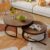 Round Nesting Coffee Table Set of 2, Modern Space-Saving Coffee Tables for Living Room, Small Spaces & Apartments, MDF Wood Grain Finish, 31.5″ and 23.7″ Round Tables, Easy Assembly(Walnut)