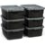 Rubbermaid 6-Pack Totes for Storage with Lids, Heavy Duty Plastic Storage Bins with Lids, Black Gray, 10 GAL – Stackable for Garage, Attic, Camping (10 GAL – 6 Pack Solid Black and Grey)